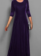 Andrea | Women's Velvet Long Sleeve Maxi Dress