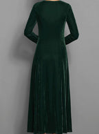 Andrea | Women's Velvet Long Sleeve Maxi Dress