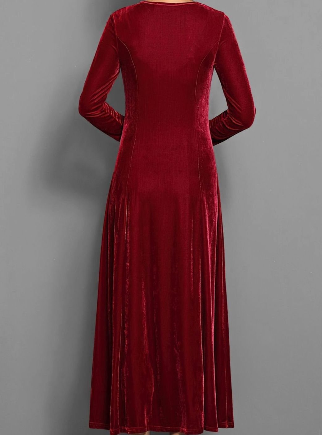 Andrea | Women's Velvet Long Sleeve Maxi Dress